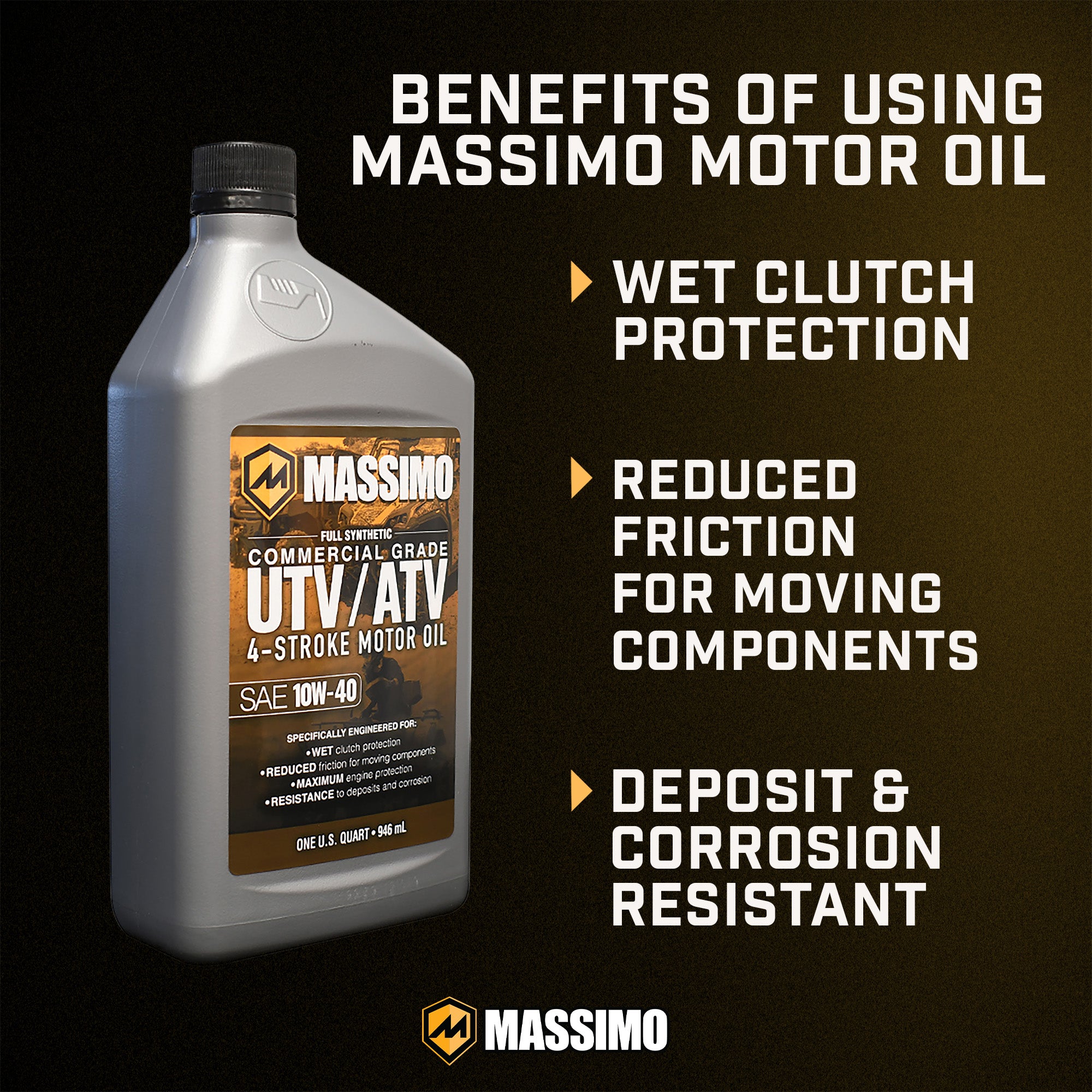 10W-40 Full Synthetic 4-Stroke Motor Oil - Quart
