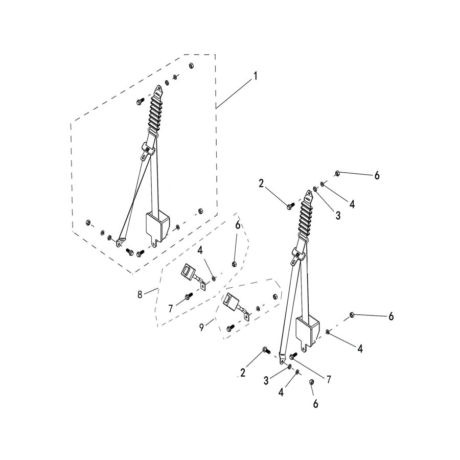 T-BOSS 750 BODY, SEAT BELT MOUNTING