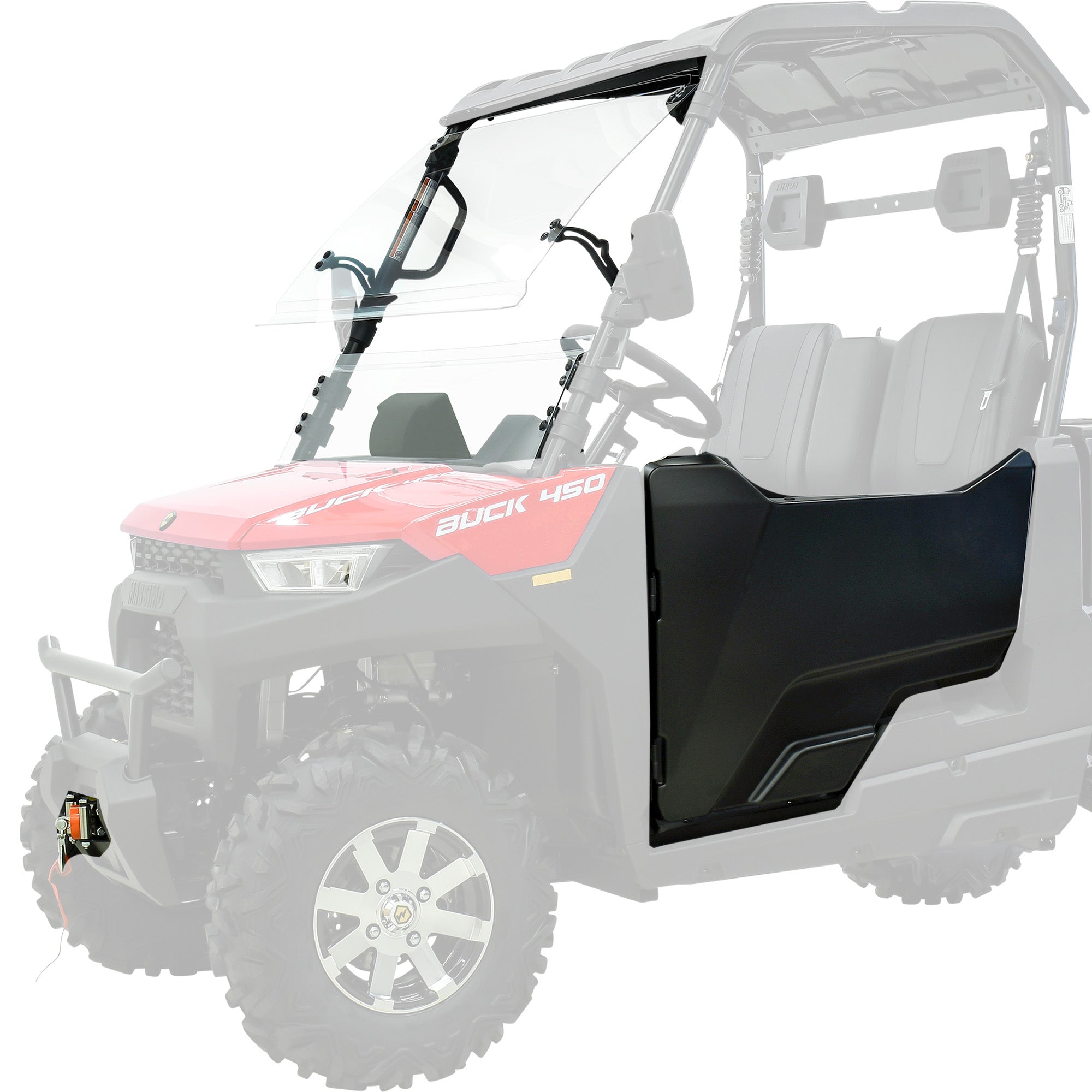 Buck 450 Accessory Kit - Windshield, ABS Half Doors, 3000lb Winch