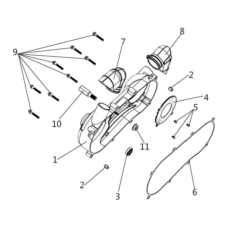 BUCK 250 CRANKCASE COVER ASSY, LEFT