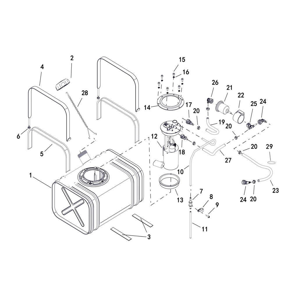 BUCK 450 FUEL TANK, STEEL