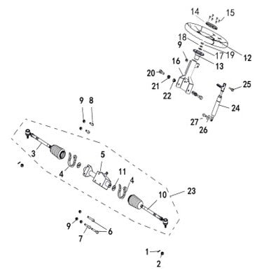 Buck 550-6 STEERING ASSY-1