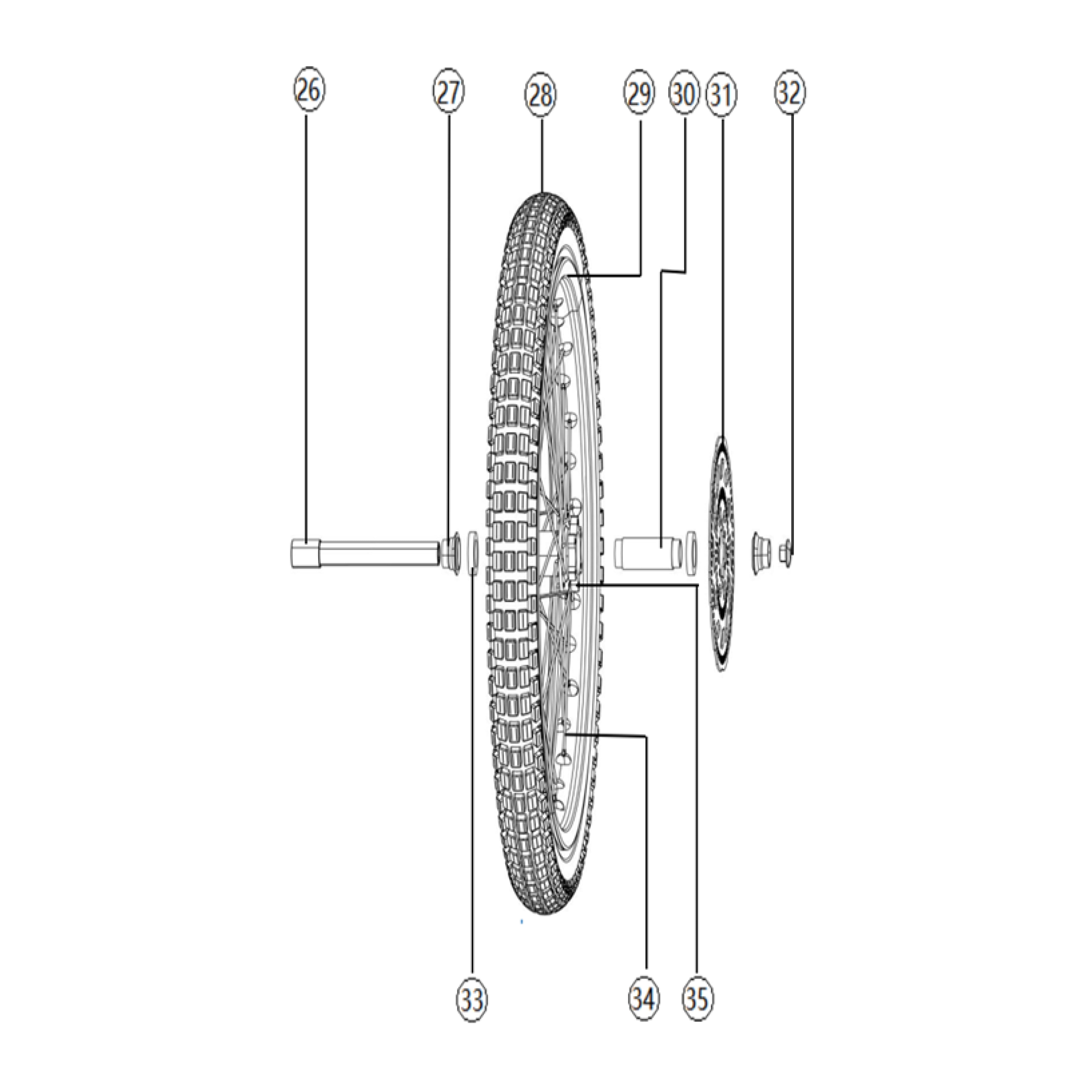 F80 Dirt Bike - Front rim assembly