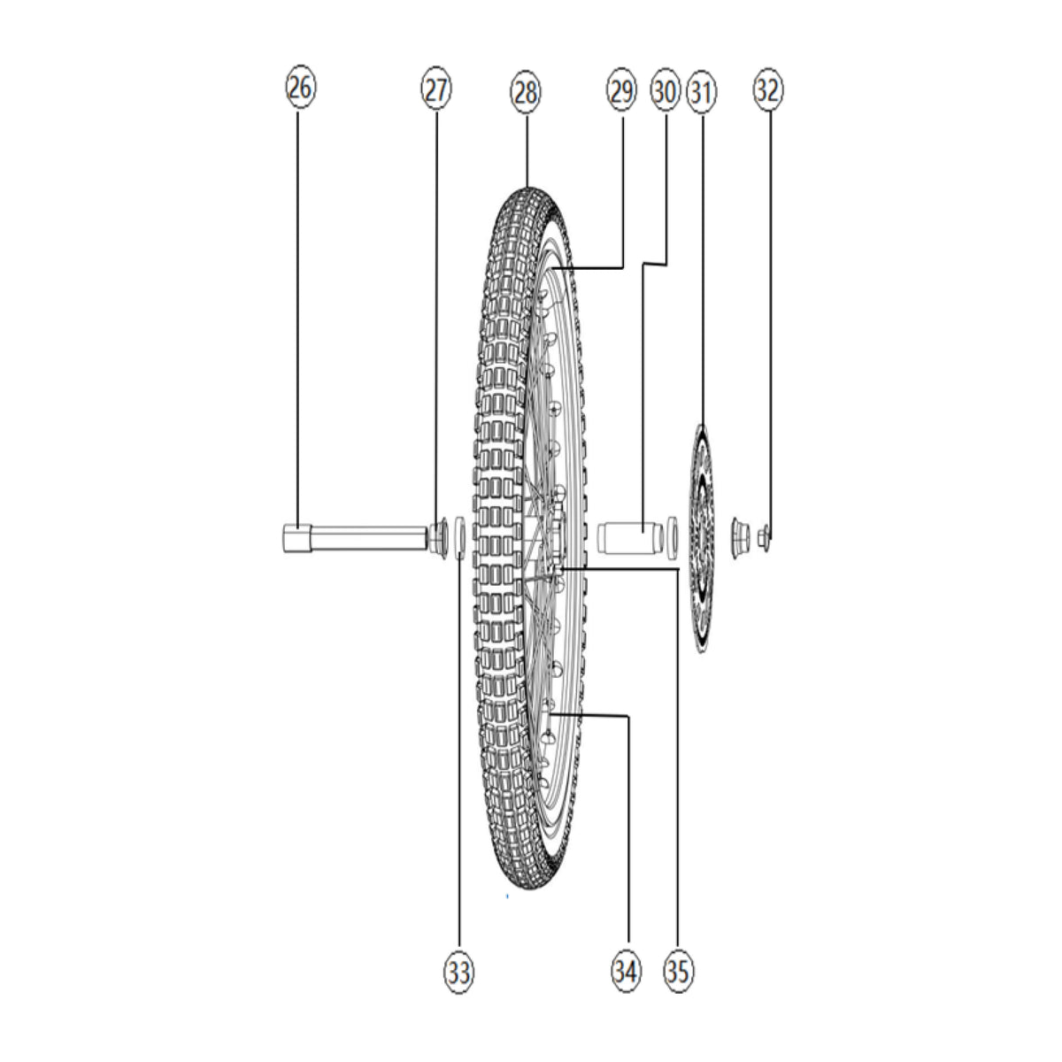 F80 Dirt Bike - Front rim assembly