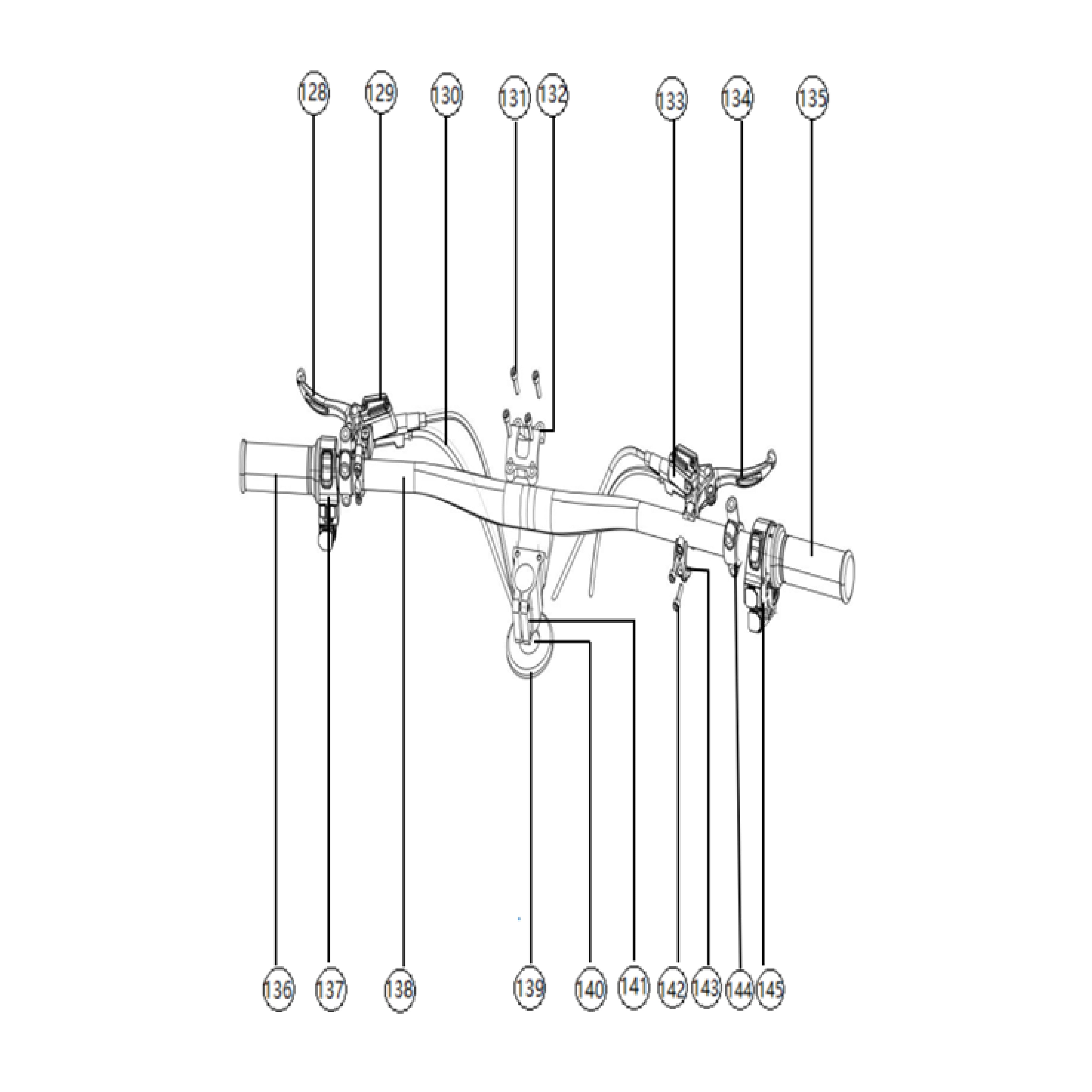 F80 Dirt Bike - Handlebars, front and rear hydraulic brakes, brake switches