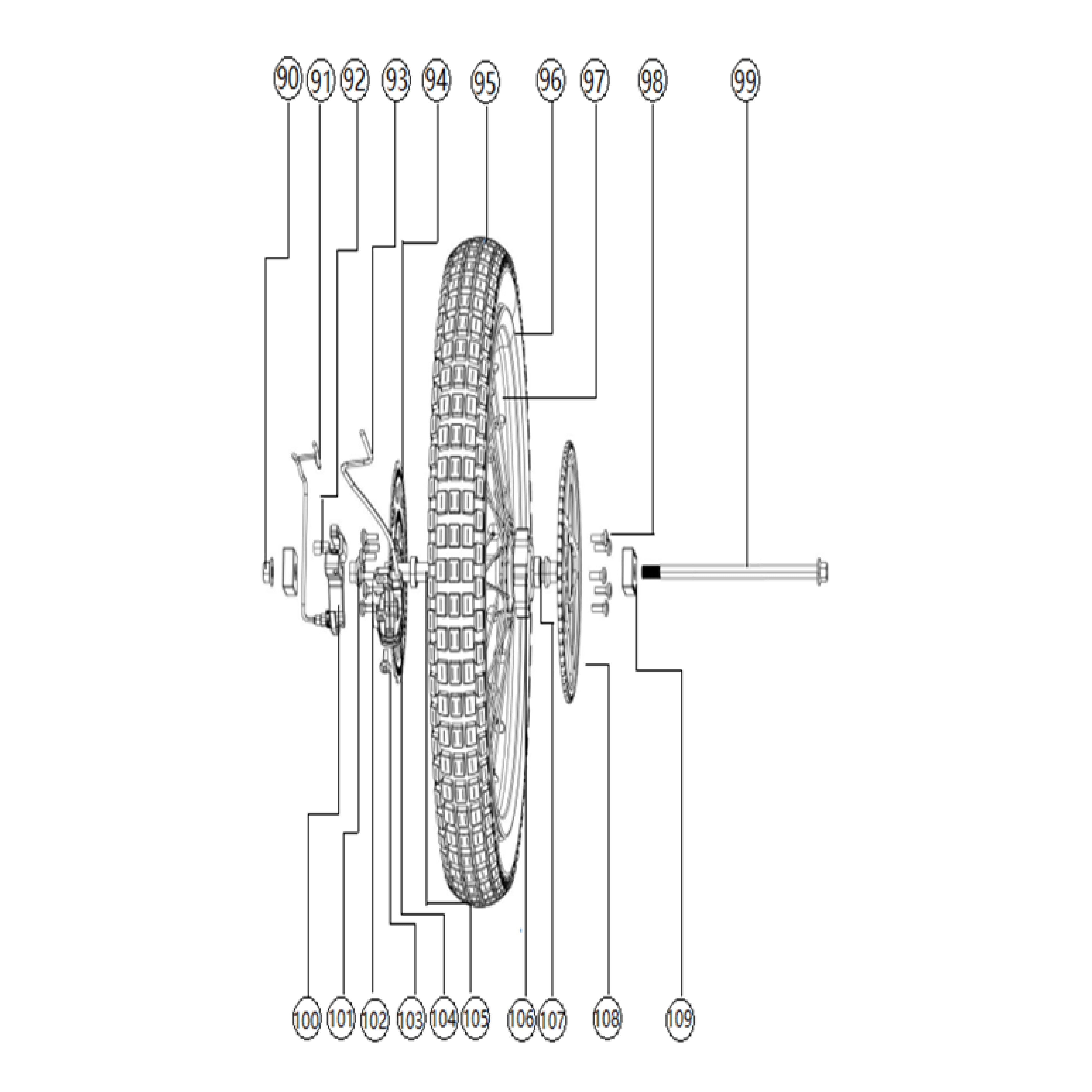 F80 Dirt Bike - Rear rim assembly