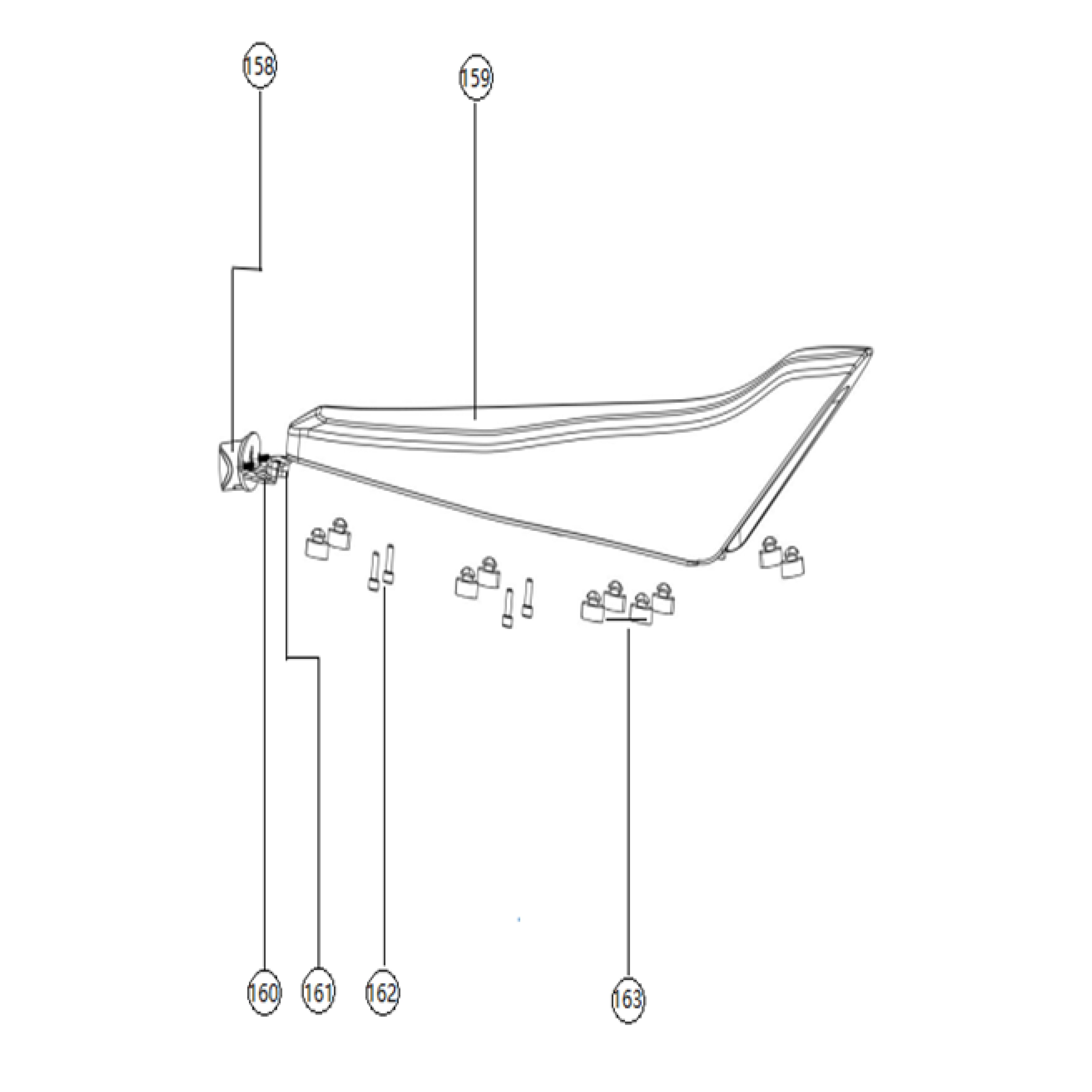 F80 Dirt Bike - Seat , Tail light assembly