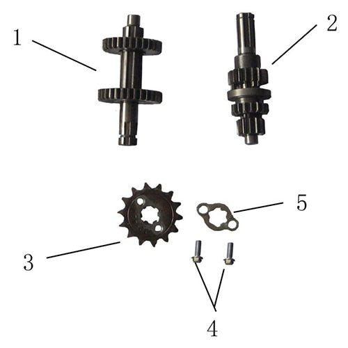 GKD125 TRANSMISSION MAIN,COUNTER SHAFT
