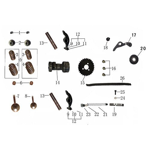 GKD125 VALVE MECHANISM