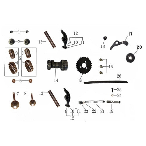GKD125 VALVE MECHANISM