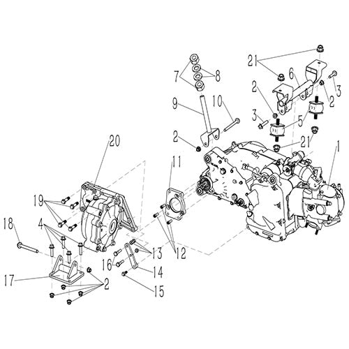 GKD350 ENGINE AND TRANSMISSION ASSEMBLY