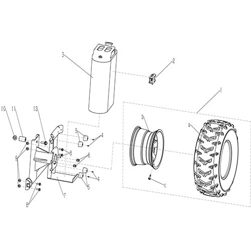 GKD350 Spare Tire and Fuel Tank