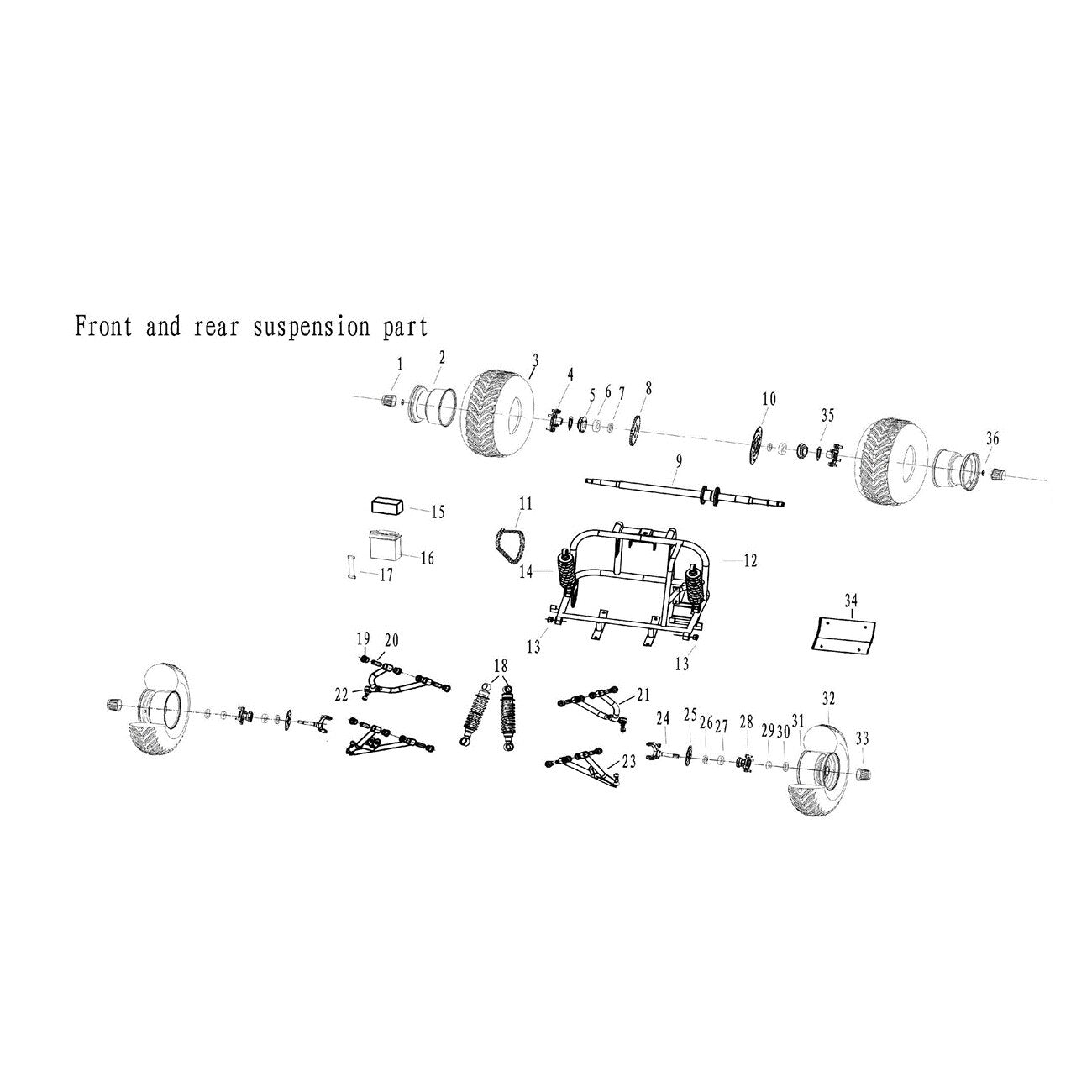 GKM 125 FRONT AND REAR SUSPENSION