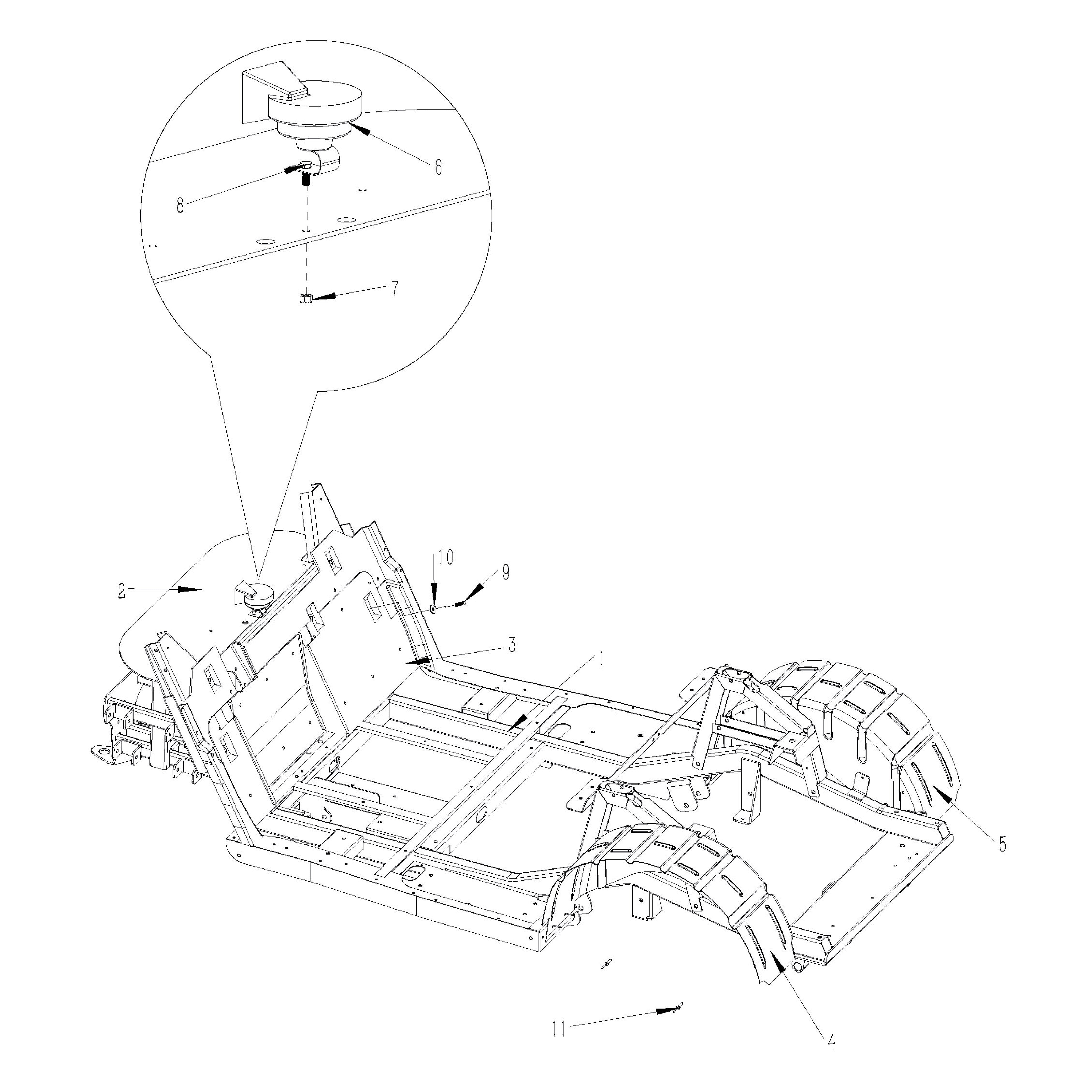 GMF2X Golf Cart Part - Frame Assembly