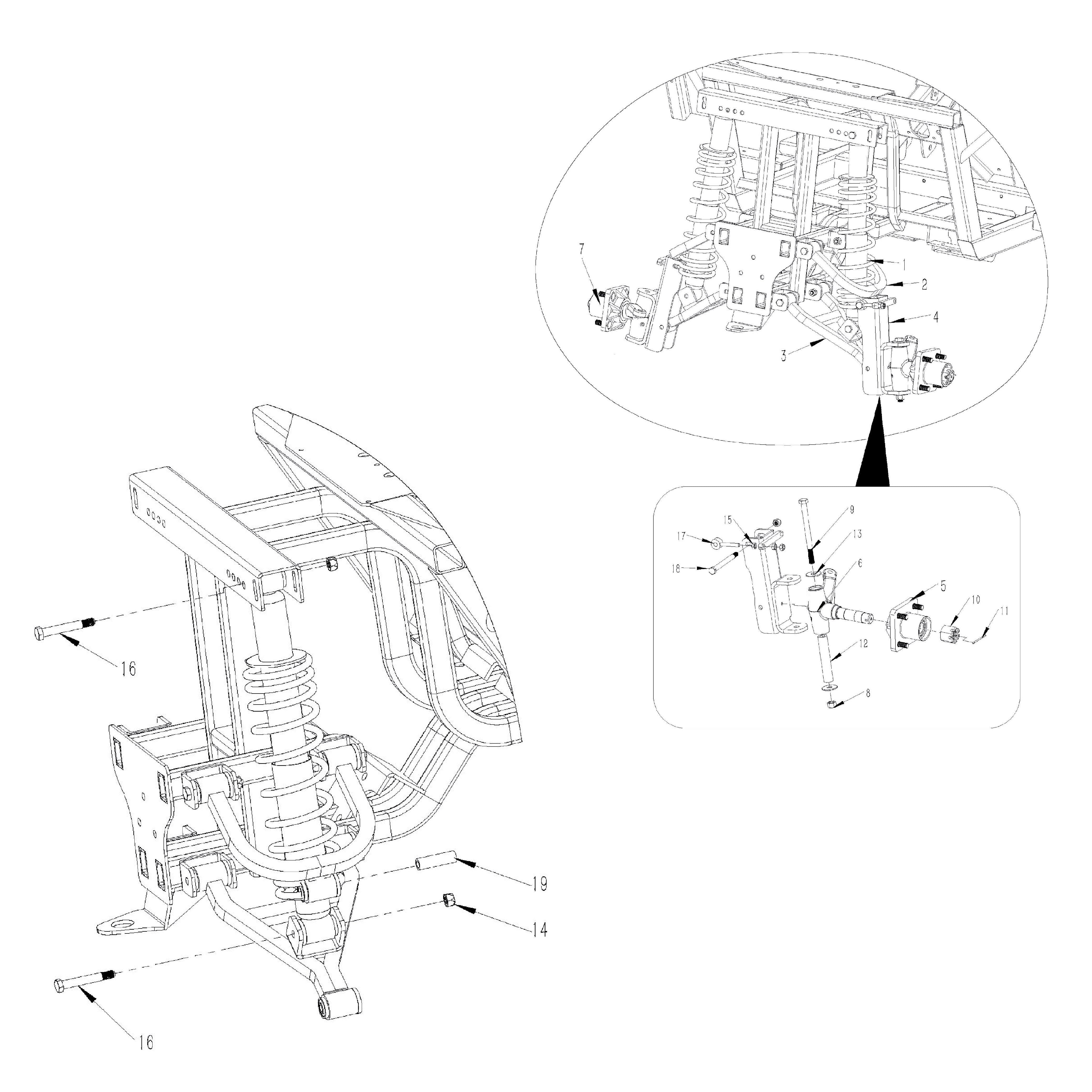 GMF2X Golf Cart Part - Knuckle Assembly