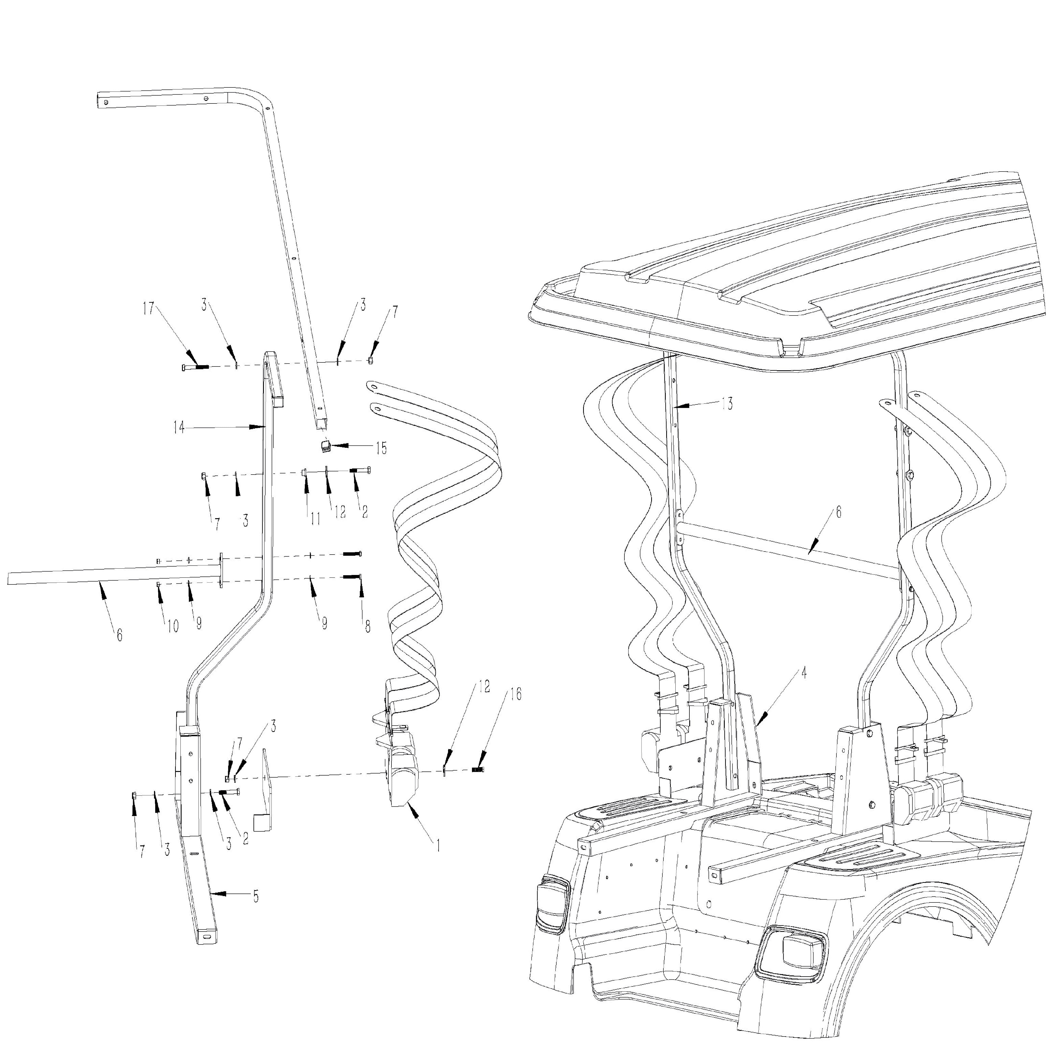 GMF2X Golf Cart Part - Rear Strut Assembly