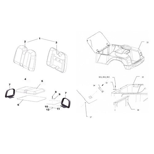 MEV2X Backrest, Seat