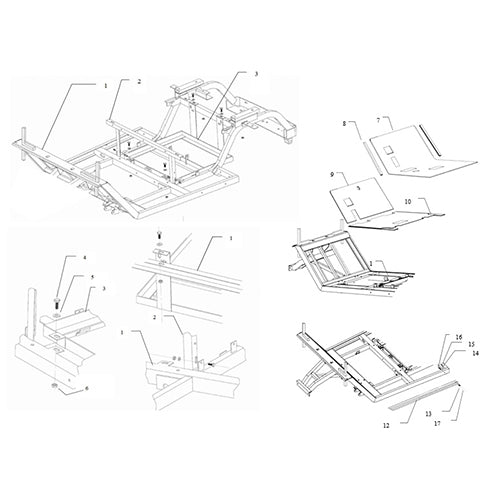 MEV2X  Frame Assembly, Floor, Side Trim
