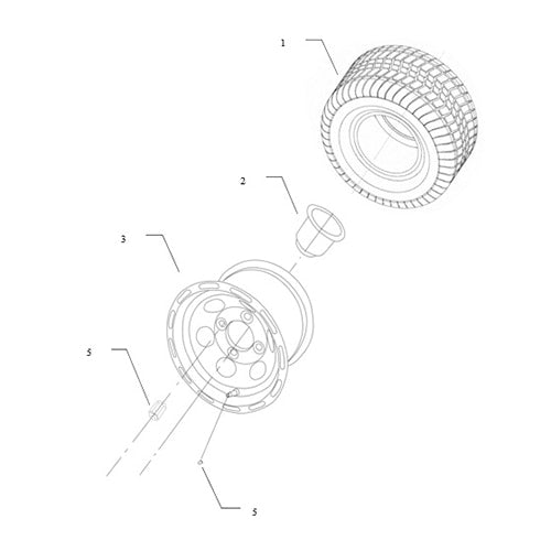 MEV2X 14inch Aluminum Wheel and Tire