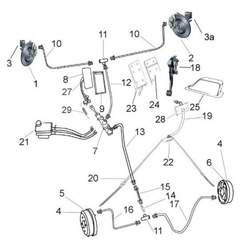 MEV2X 4-wheel hydraulic drum brake system