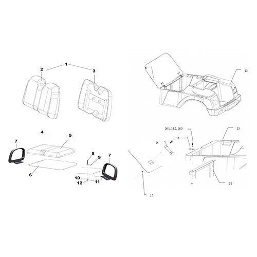 MEV2X Backrest, Seat