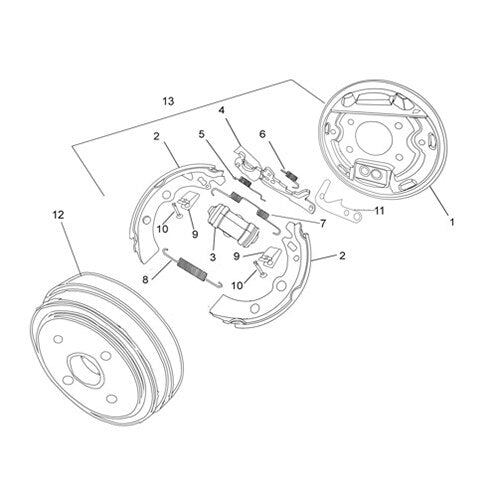 MEV2X Rear hydraulic drum brake