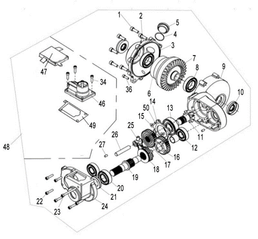 MSA 450 V24  FRONT GEAR-BOX (FOR 4WD)