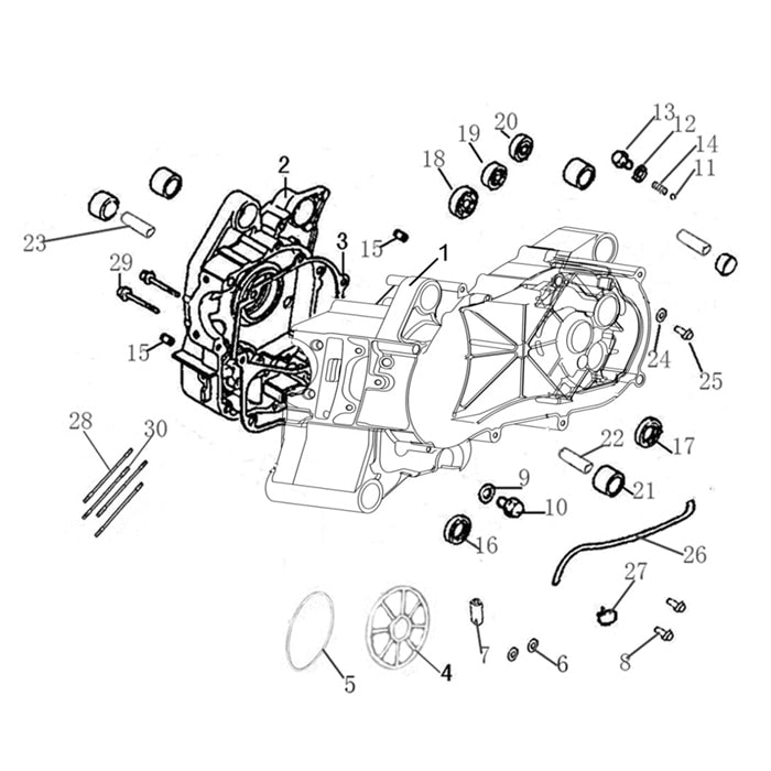 MSA 150 CRANKCASE COMP, LEFT, RIGHT