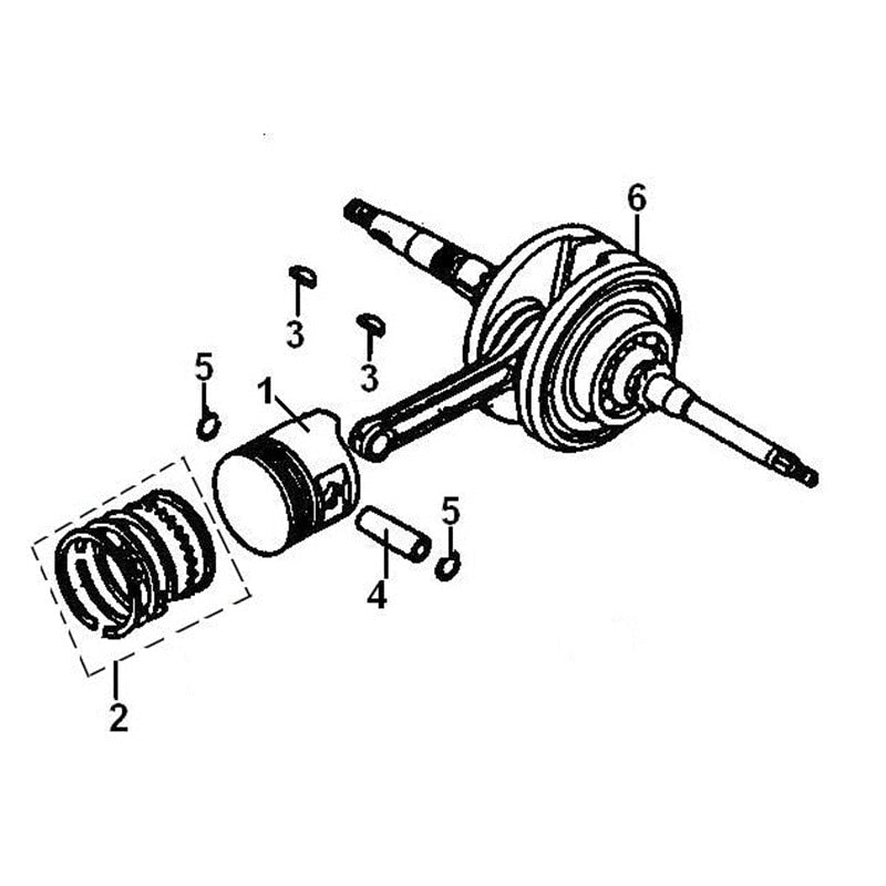 MSA 150 CRANKSHAFT, CONNEETING ROD, PISTION