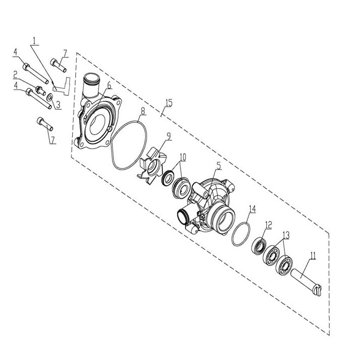 MSA 750 WATER PUMP ASSY