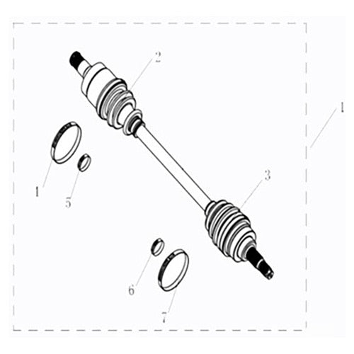 MSA 760 REAR RIGHT DRIVE AXLE (T3 WITH REAR AXLE DIFFERENTIAL)