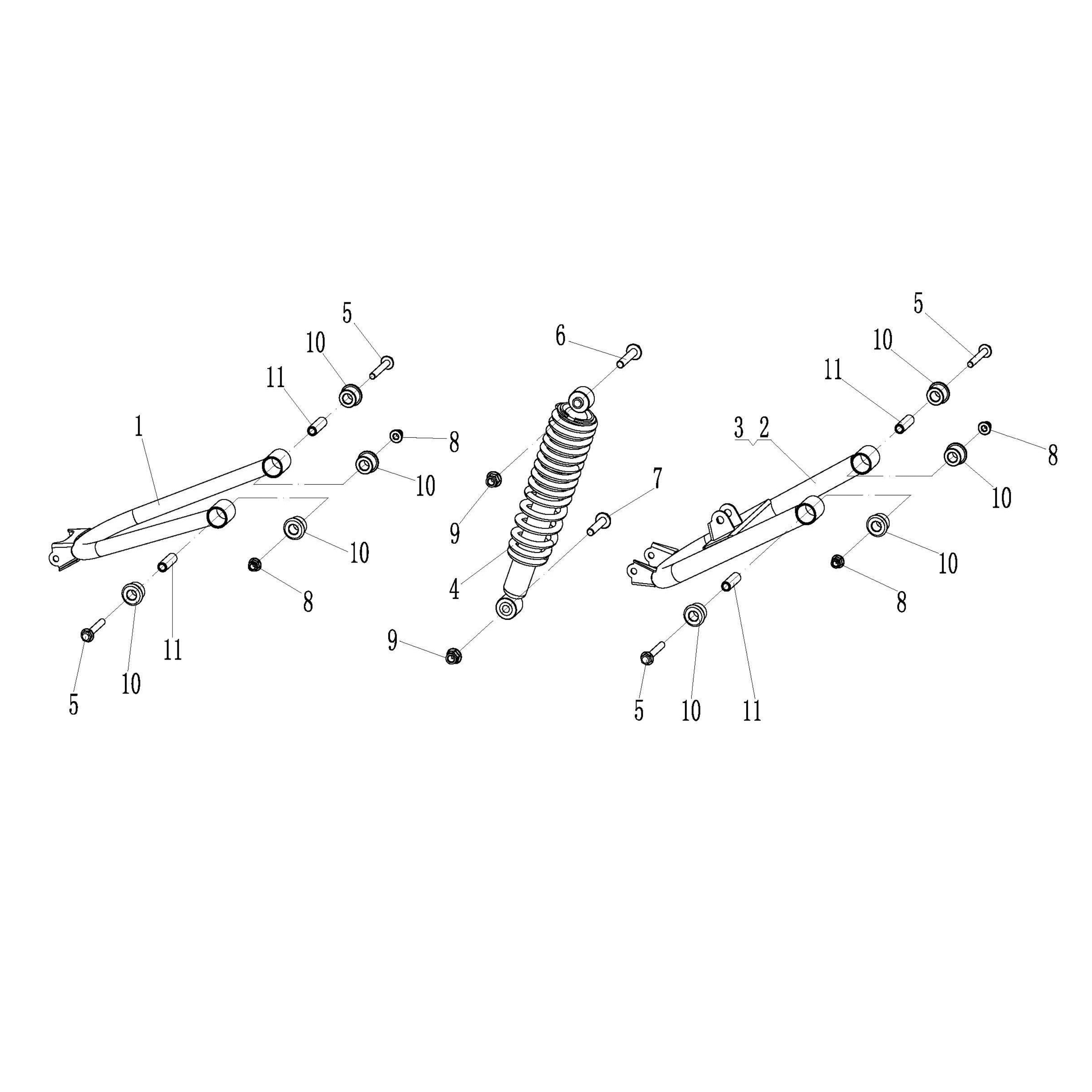 MSU850-5 - Rear Suspension Assembly (left and right)