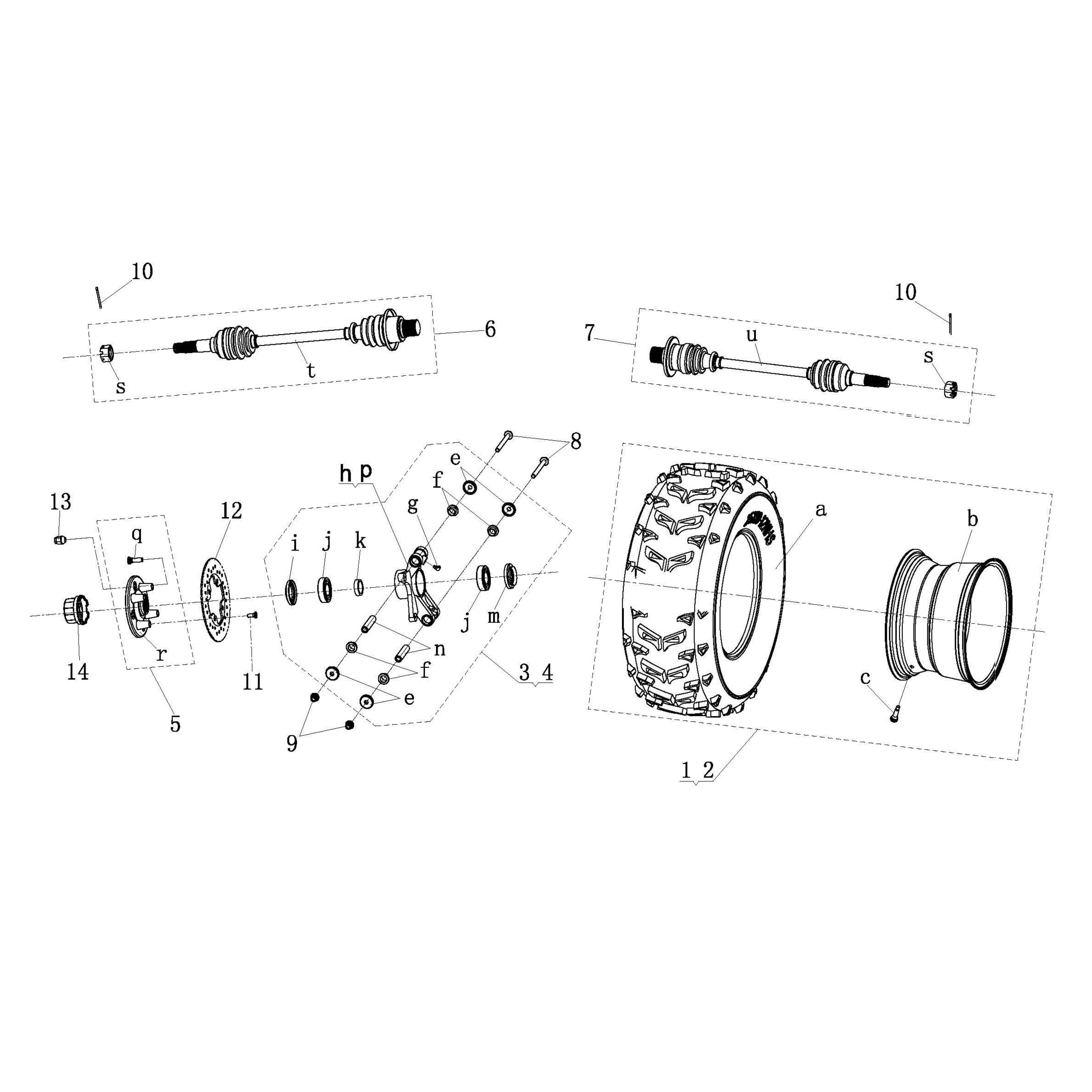 MSU850-5 - Rear Wheel Train (left and right)