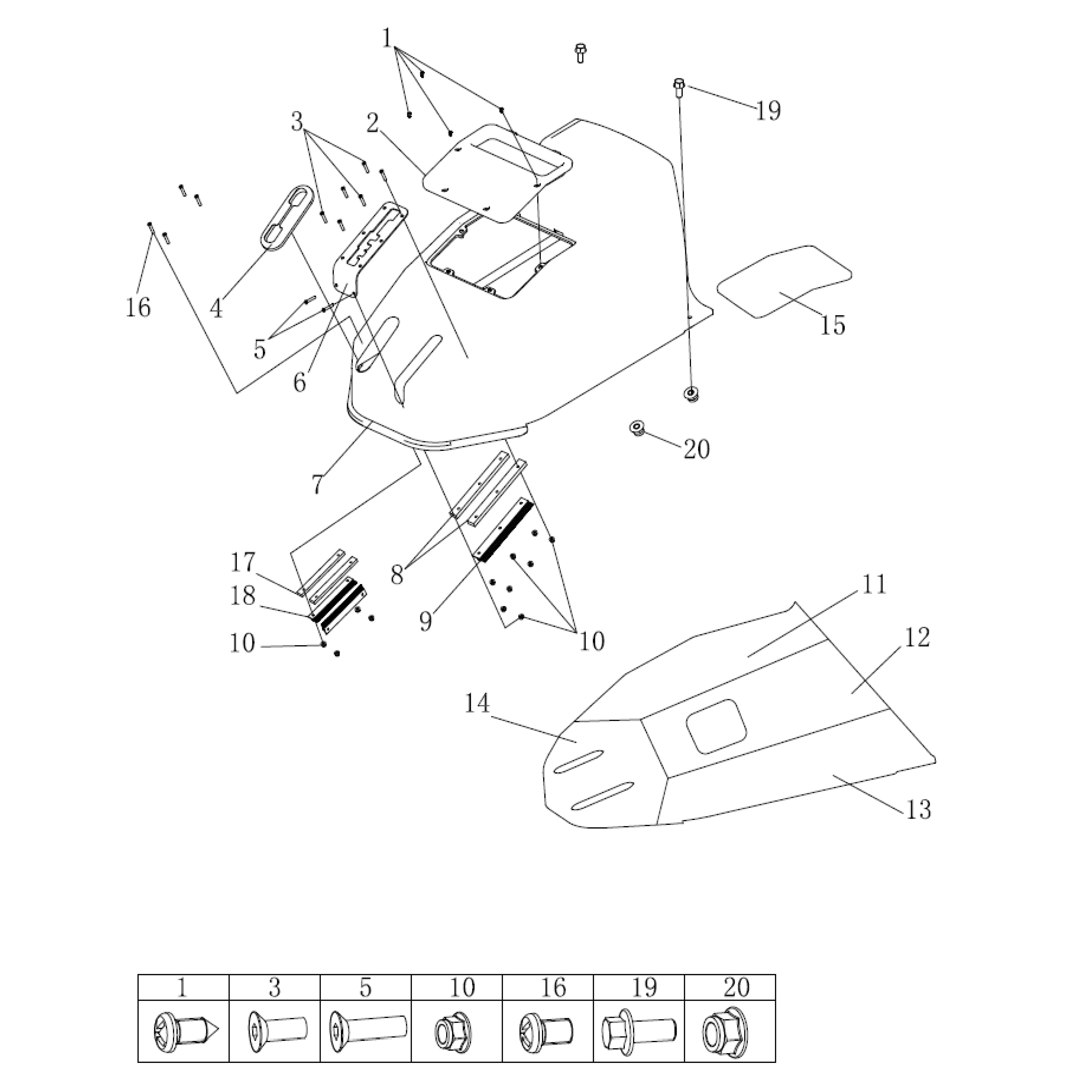 MSU850 Engine Upper Guard Assembly
