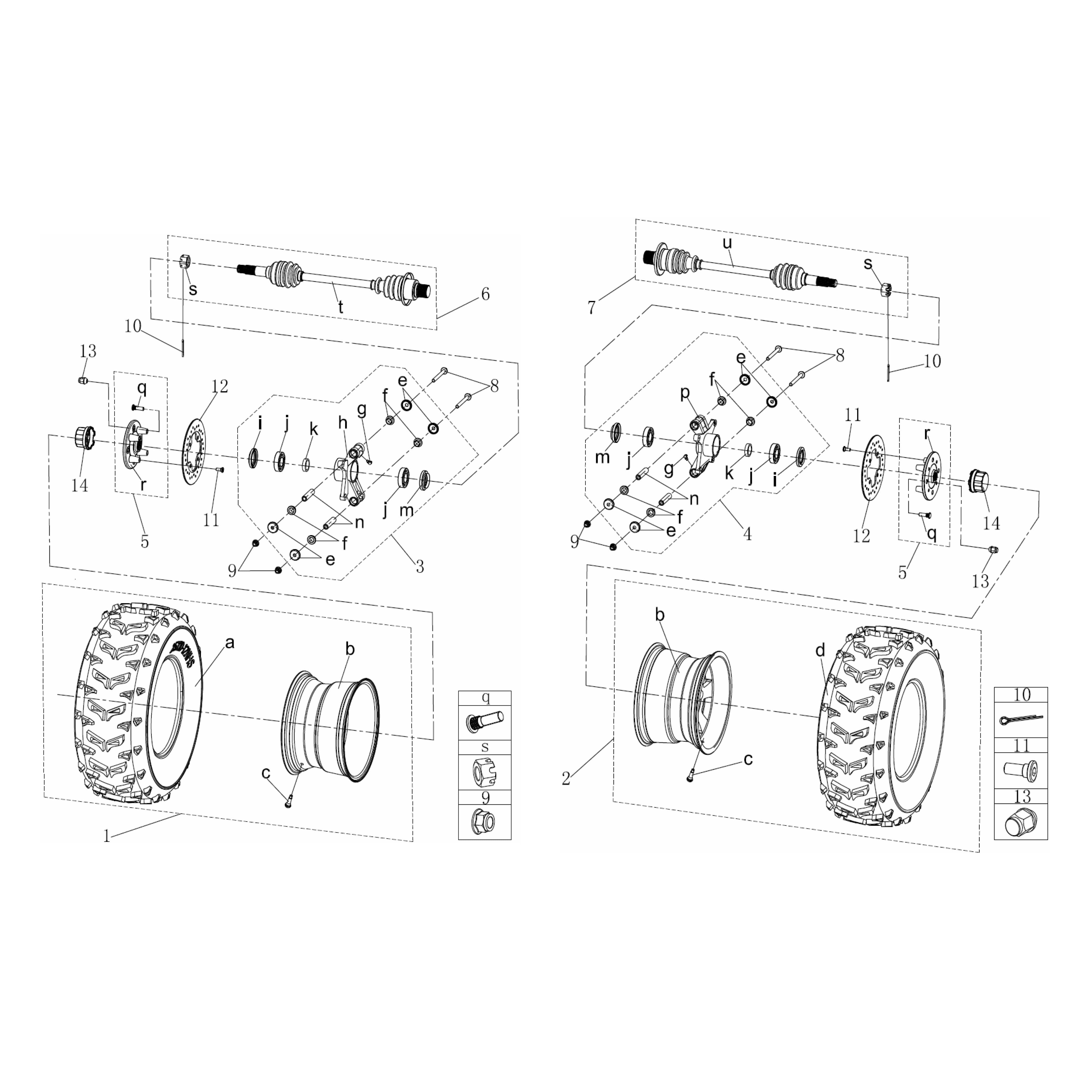 MSU850 Rear Axle Assembly