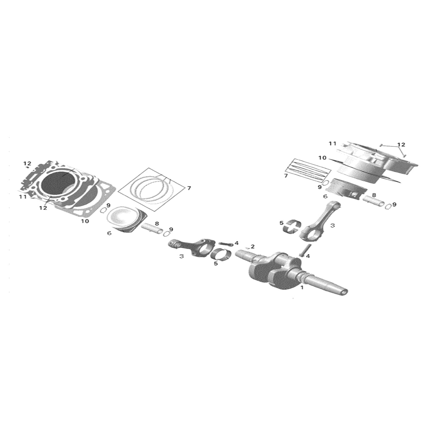 MSU 800 CRANSHAFT PIOSTON AND CYLINDER