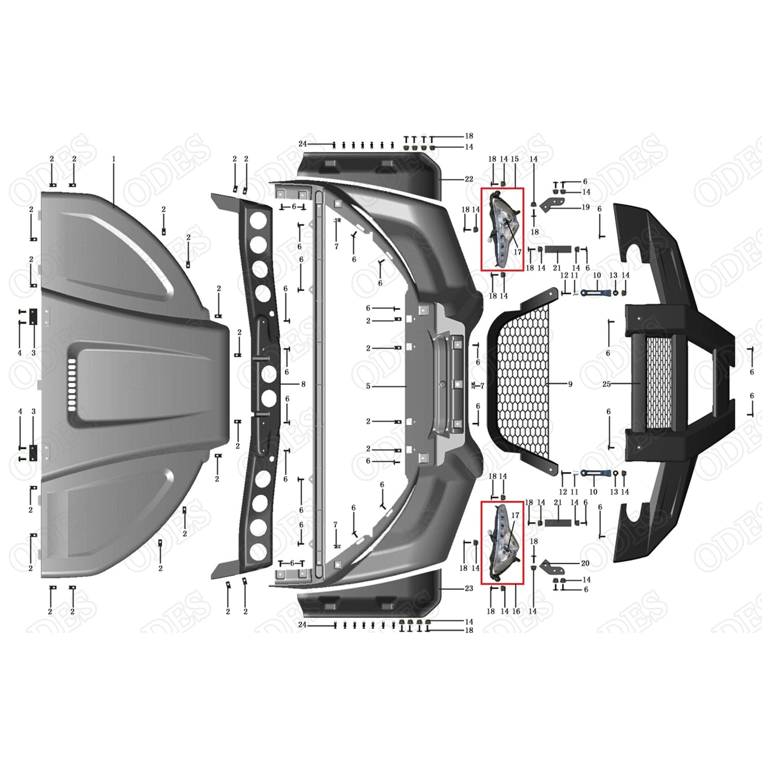 MSU 800 PLASTIC COVERS, FRONT PART