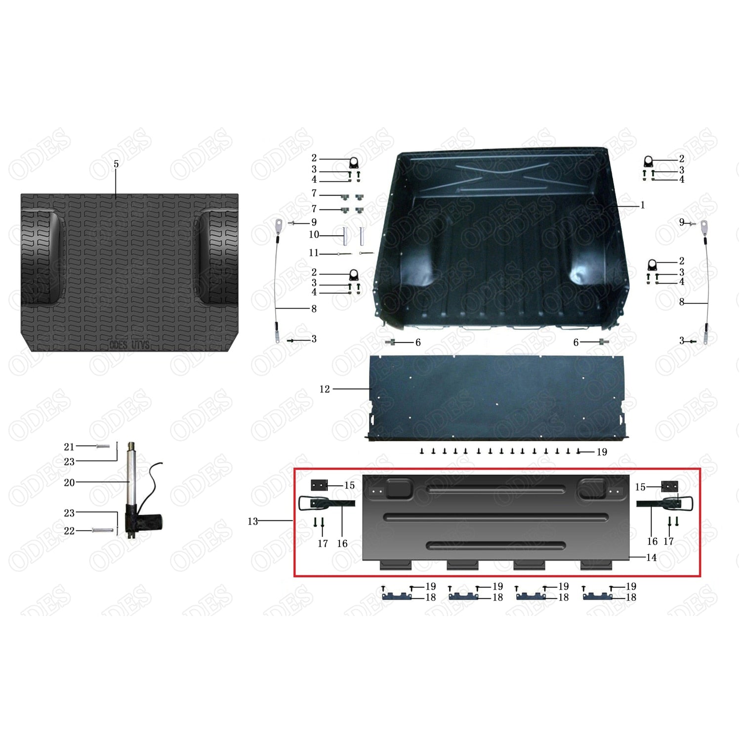 MSU 800 REAR TRAILER BED