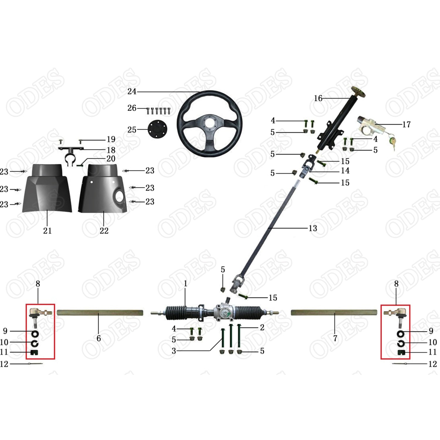 MSU 800 STEERING SYSTEM (WITHOUT POWER STEERING)