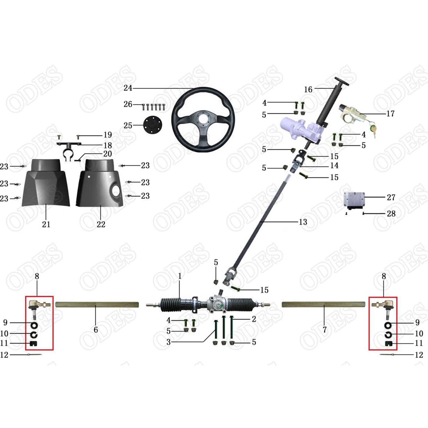 MSU 800 STEERING SYSTEM (WITH POWER STEERING)