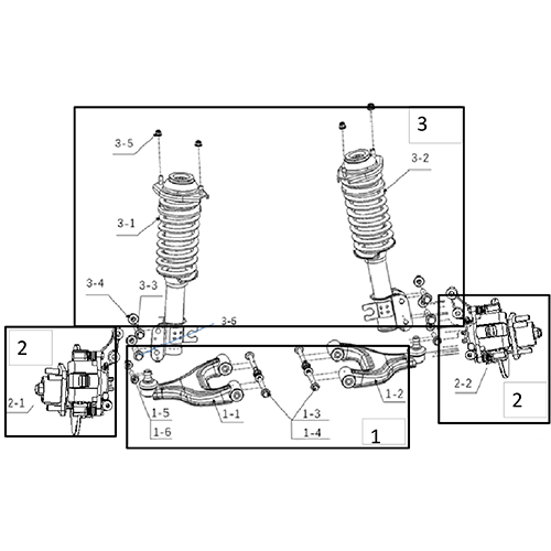 MVR2X Front suspension assembly