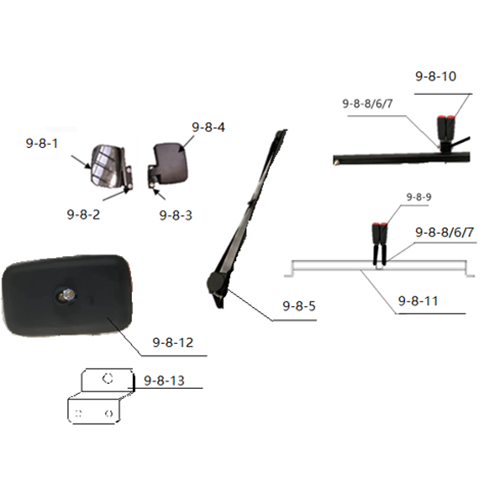 MVR2X Mirrror and seat belt assembly