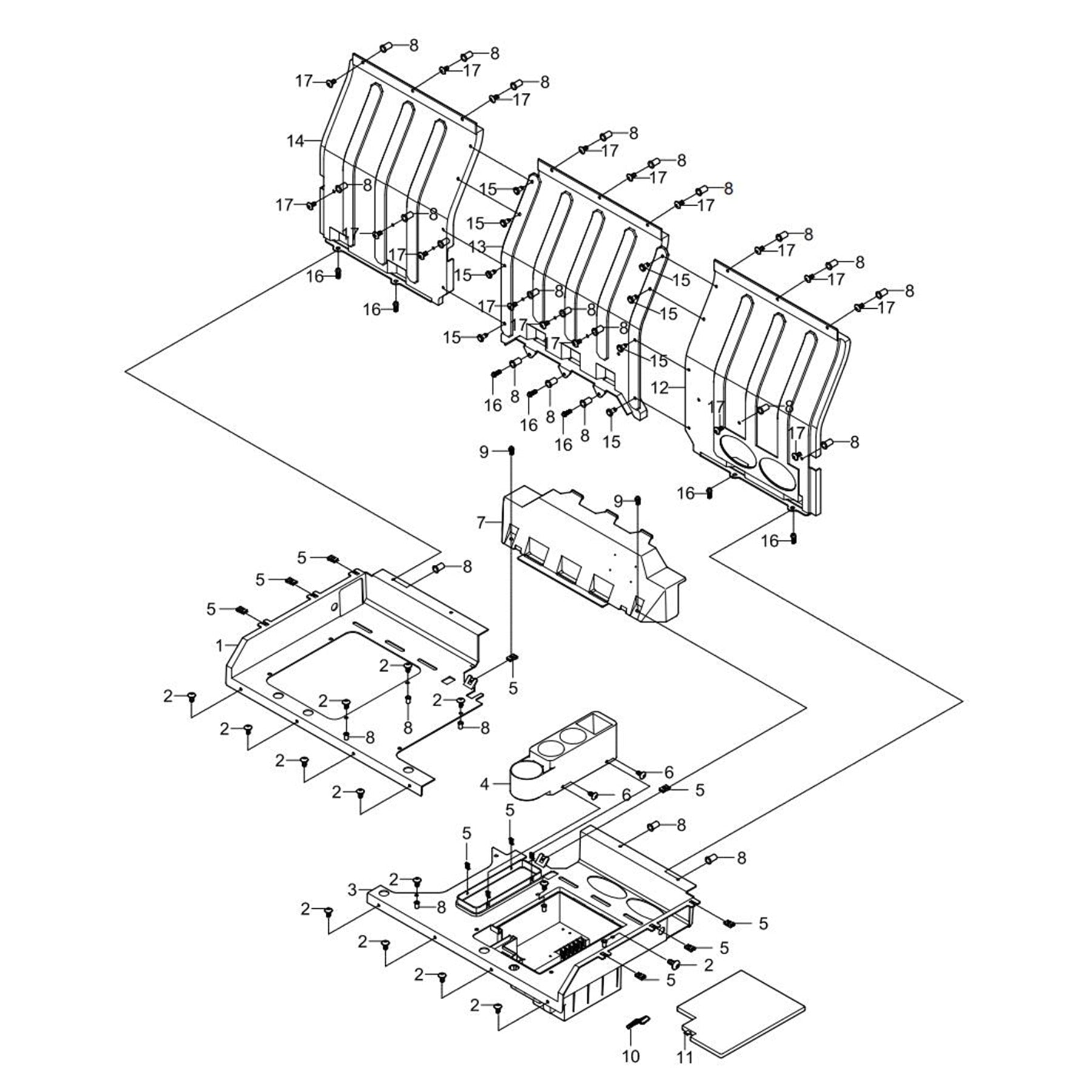 MXU 1000 BACK INTERIOR PLASTIC PARTS