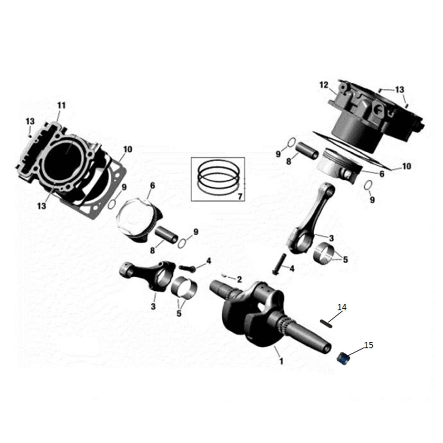 MXU 1000 CRANKSHAFT, PISTON, CYLINDER