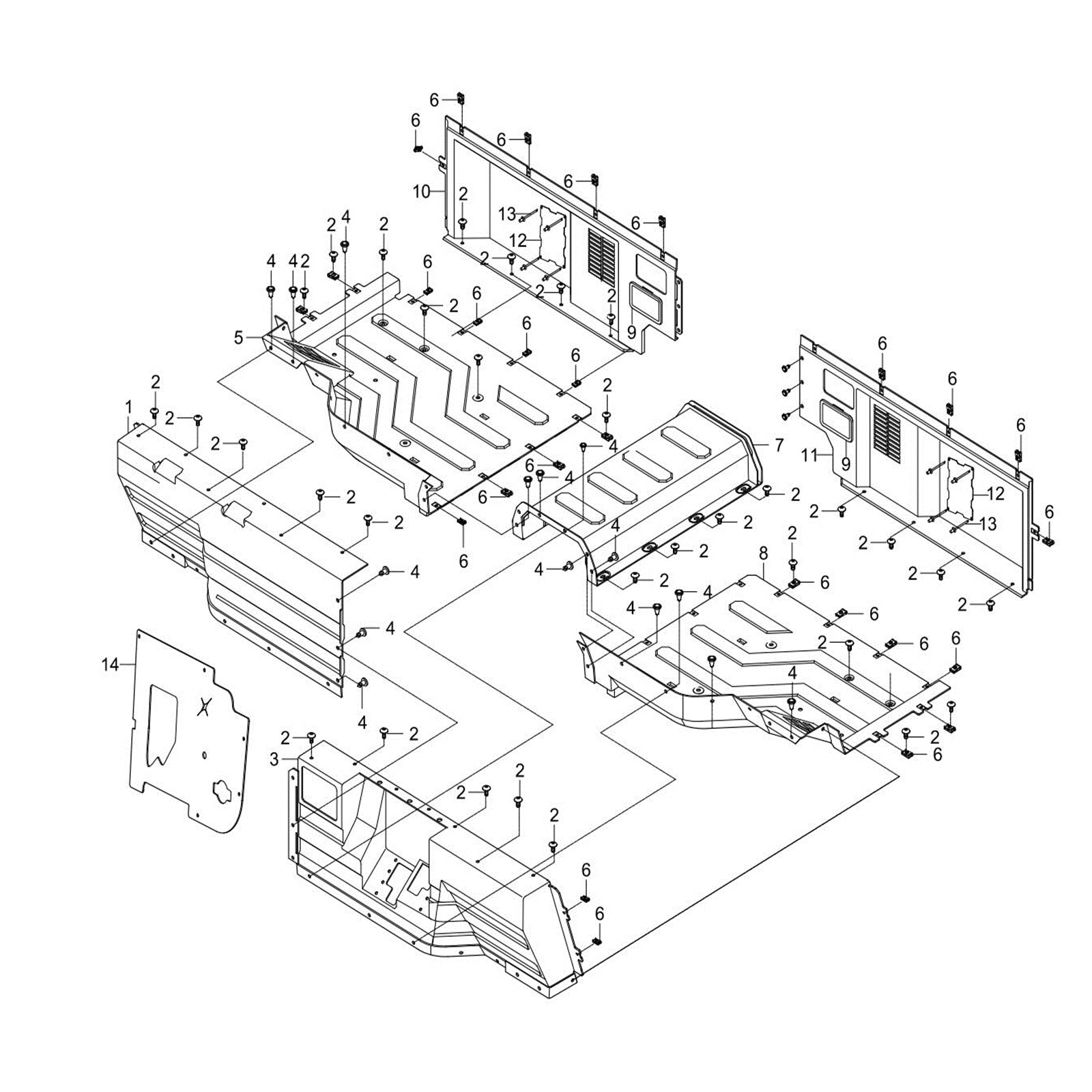 MXU 1000 FRONT INTERIOR PLASTIC PARTS