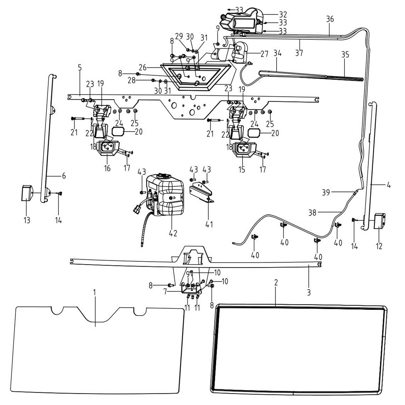 MXU 1000 FRONT WINDSHIELD