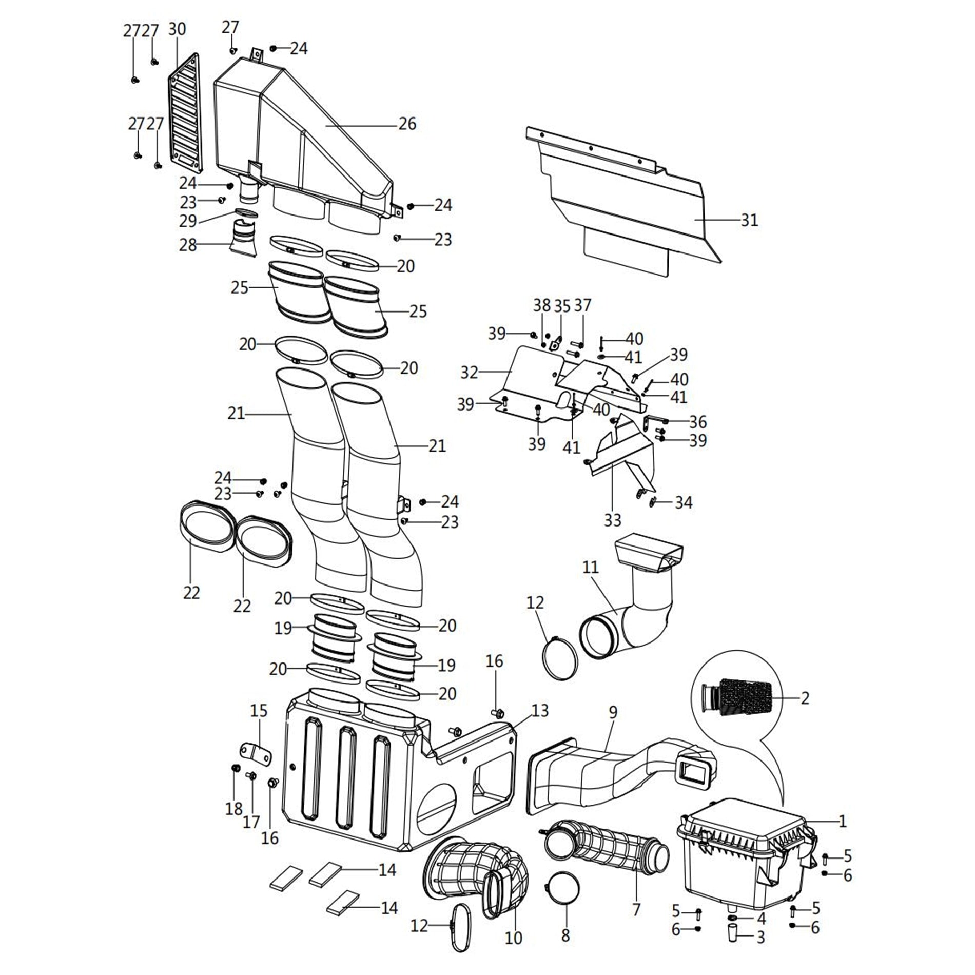 MXU 1000 INTAKE AND EXHAUST SYSTEM