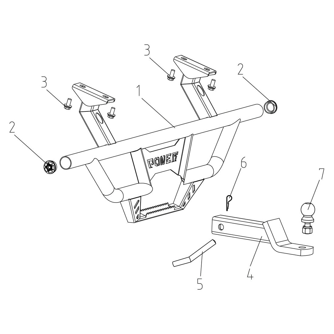 MXU 1000 REAR BUMPER AND TOWBAR