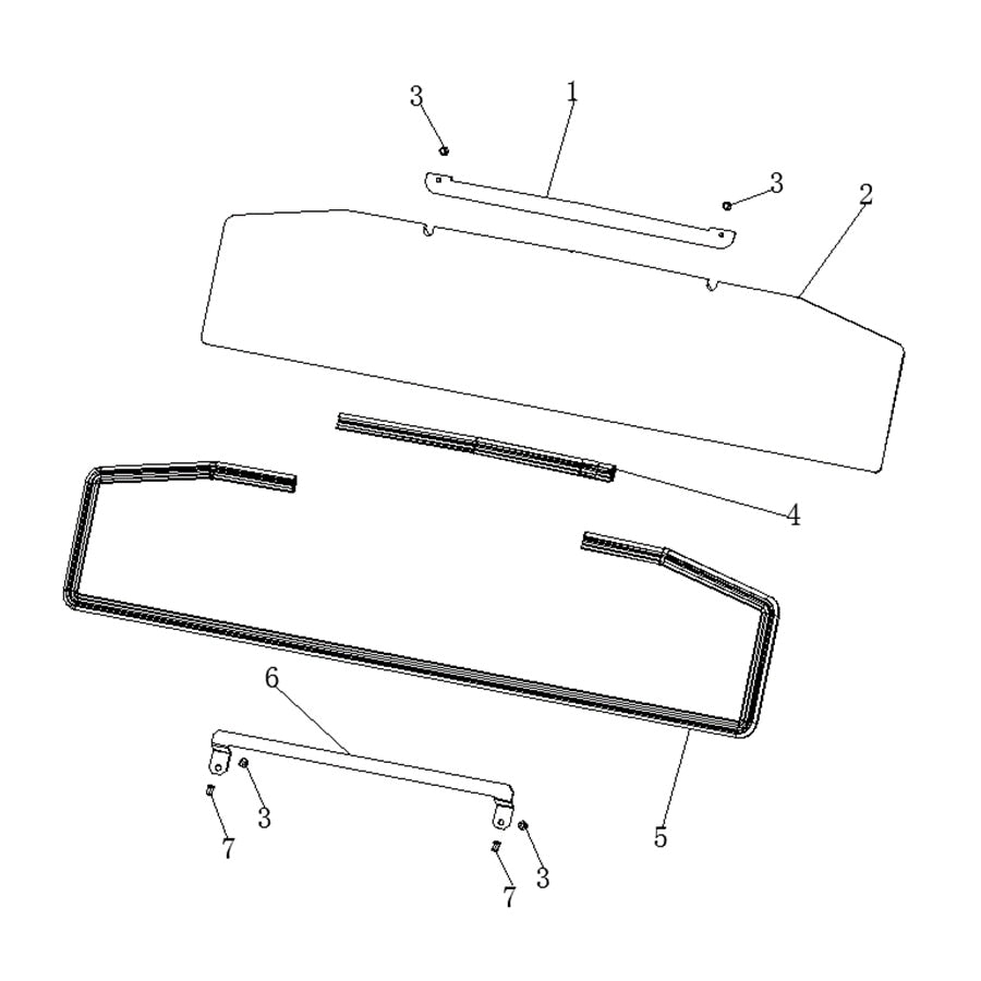 MXU 1000 REAR WINDSHIELD