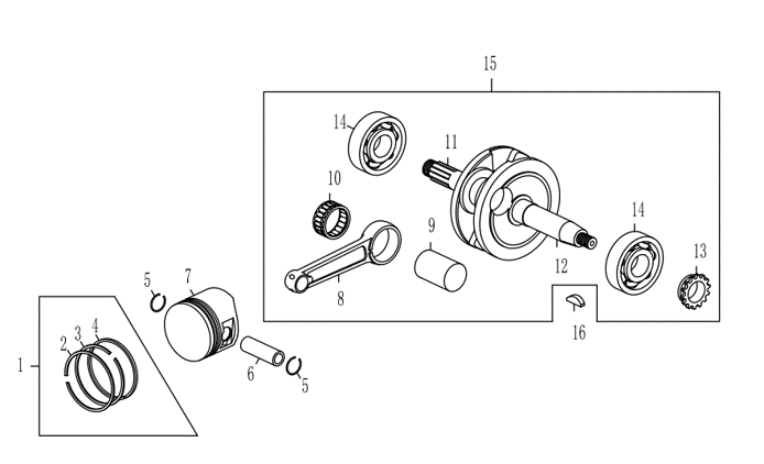 Mini Tractor Cramkshaft & Piston Assy